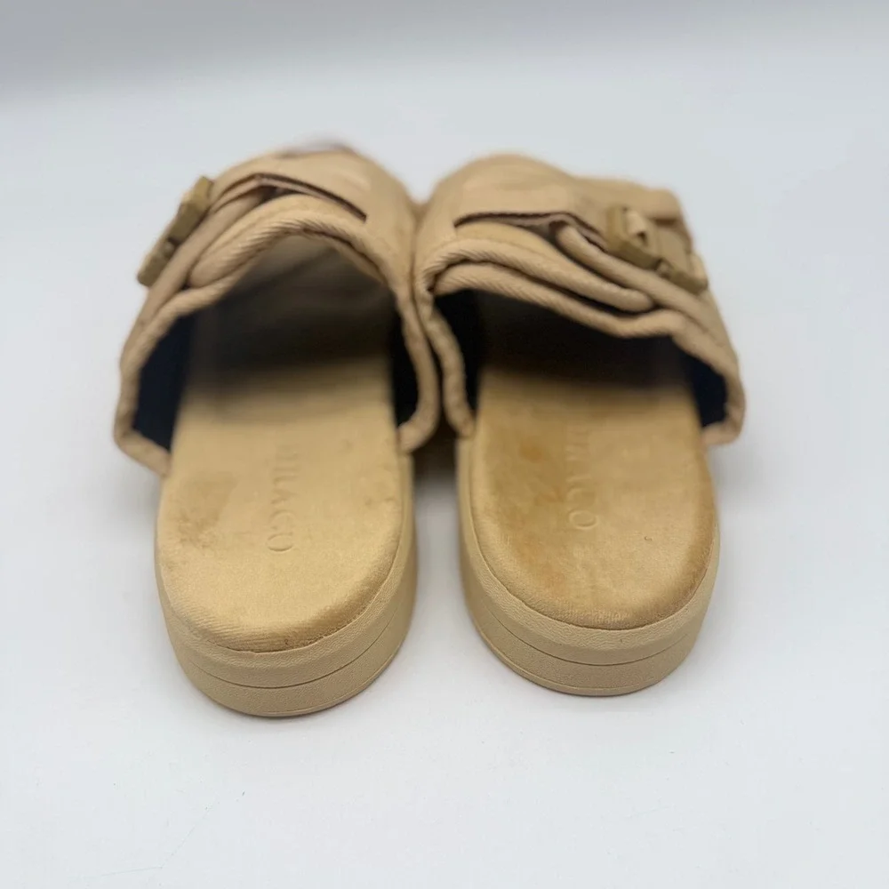 Draco Tan/Beige Jesus Slides Mens 9-10 fits Size 8.5-10 ** New w/ Travel Bag **
